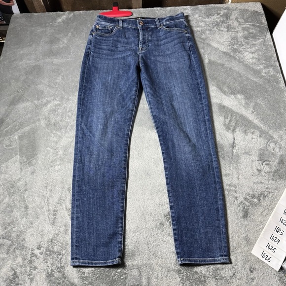 Seven For All Mankind‎ 7 Jeans Women's 26 Josefina Blue Stretch Made In USA - Picture 1 of 10